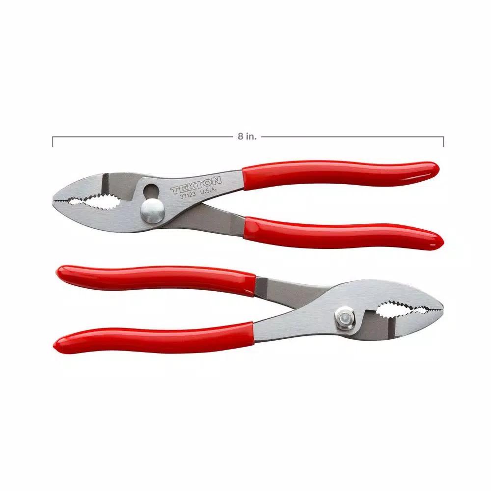 TEKTON 8 in. Slip Joint Pliers with Universal 3-Zone Jaws and Wire Cutter