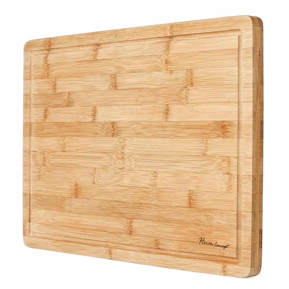 Heim Concept Premium Bamboo Cutting Board and Serving Tray with Drip Groove, 18 x 12 in