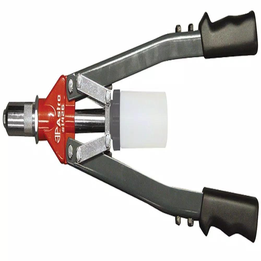 Astro Pneumatic 1/4 in. Heavy Duty Hand Riveter with 3 in. Nose Piece and 5 Interchangeable Nosepieces