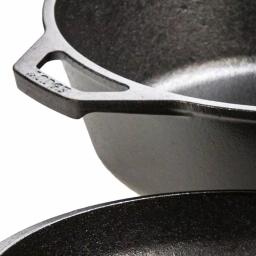 Lodge 2-Piece Cast Iron Combo Cooker Set - Deep Skillet, Fryer, and Dutch Oven with Convertible Lid thumbnail 4