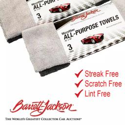 Barrett-Jackson All-Purpose Microfiber Detailing Towel Kit, 3-Pack (Gray/Red) thumbnail 3