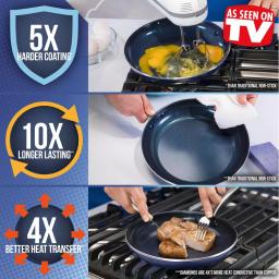 Blue Diamond 10-Piece Aluminum Ceramic Nonstick Cookware Set, Blue thumbnail 4