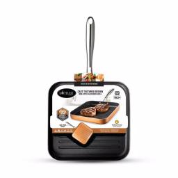 Gotham Steel 10.5 in. Copper Cast Textured Non-Stick Aluminum Grill Pan thumbnail 1