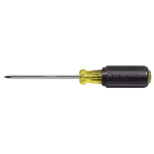 Klein Tools #1 Square Recess Tip Screwdriver with 4 in. Round Shank and Cushion Grip Handle