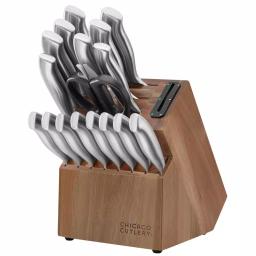 Chicago Cutlery Insignia 18-Piece High-Carbon Stainless Steel Knife Set with Acacia Wood Block thumbnail 1