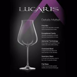 Lucaris Desire Aerlumer Universal 8-Piece Wine Glass Set, 14.25 oz Lead-Free Crystal thumbnail 3