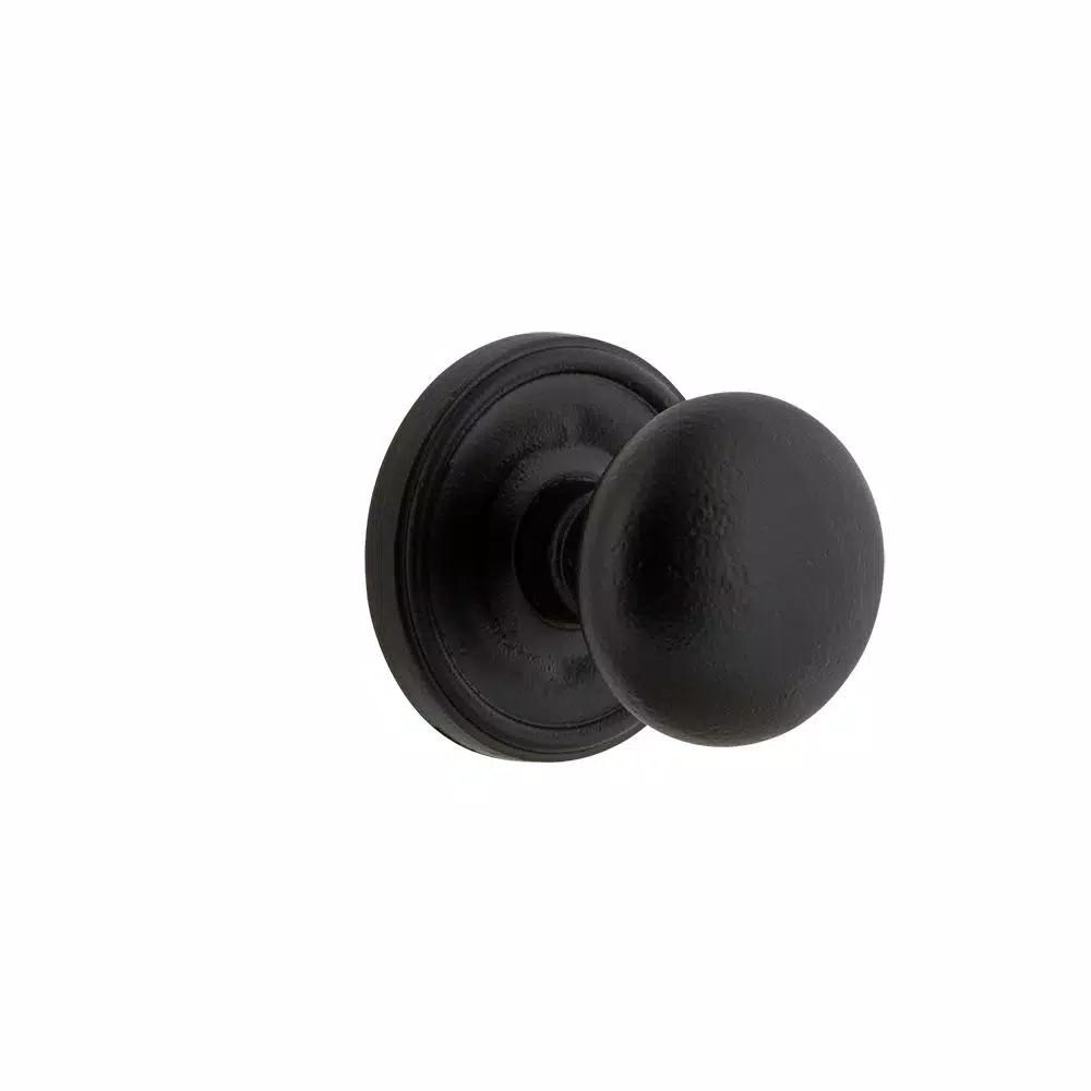 Unbranded Loch Rosette Black Iron Single Dummy Door Knob, Rustic Round Style