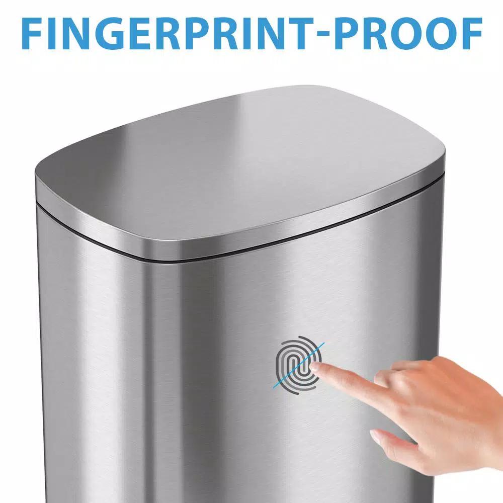 iTouchless SoftStep 13.2 Gal. Stainless Steel Step Trash Can with Odor Filter and Inner Bucket