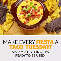 Taco Tuesday Mini Fiesta Dippers .65 Qt. Slow Cooker with Removable Ceramic Pot, Red thumbnail 3