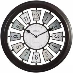 FirsTime & Co. Black Mercantile Plaques Wall Clock - Industrial Farmhouse Design thumbnail 1