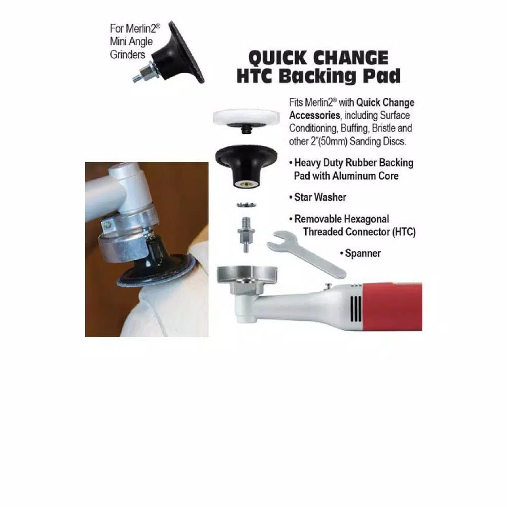 King Arthur's Tools Merlin2 Quick Change HTC Backing Pad Assembly for Sanding, Grinding, and Polishing