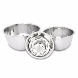 Unbranded 3-Piece Stainless Steel Mixing Bowl Set, 5.2 Qt, 3.25 Qt, 1.25 Qt thumbnail 3