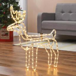 Luxen Home 25 in. LED White Rope Light Standing Reindeer - Indoor/Outdoor Christmas Decoration thumbnail 4