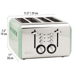 Haden Cotswold 4-Slice Wide Slot Retro Toaster, 1500W, Sage Green thumbnail 4