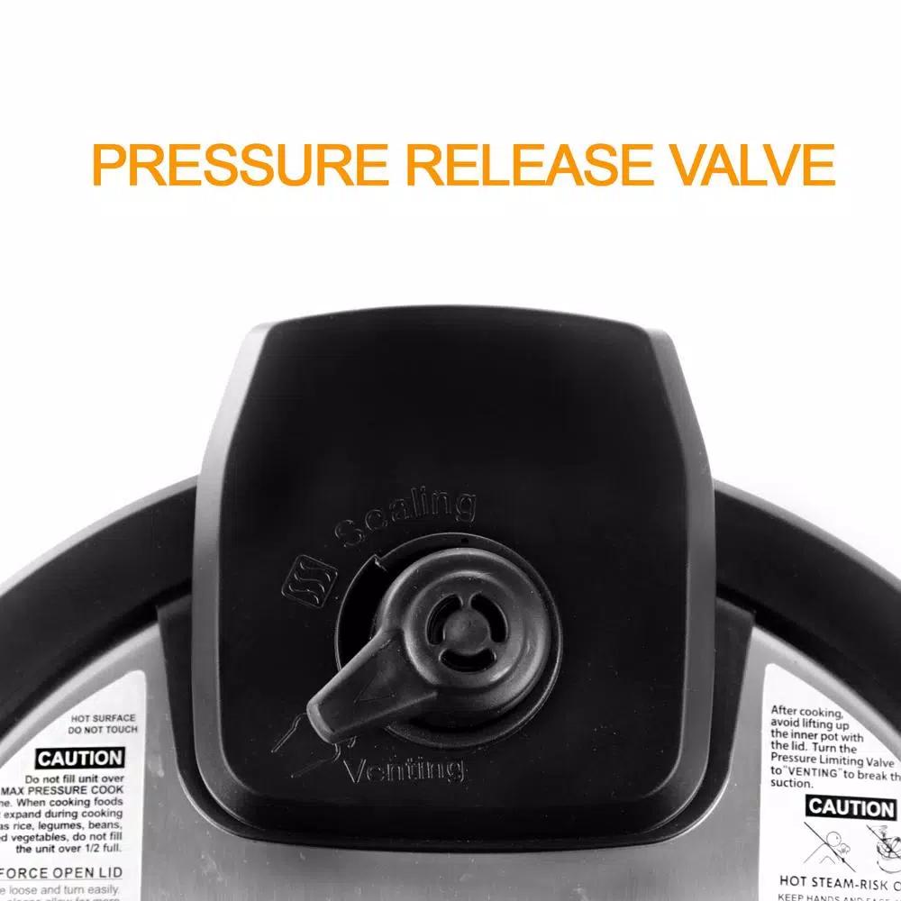 Megachef 6 Qt. Stainless Steel Digital Electric Pressure Cooker with 14 Programmable Settings