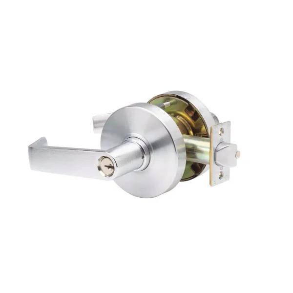 Taco DL-LHV Grade 1 Commercial Cylindrical Entry Lever, Clutch Function, Brushed Chrome