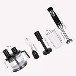 Boyel Living 6-in-1 Black Stainless Steel 500W Immersion Hand Blender Set with 8-Speed Control thumbnail 2