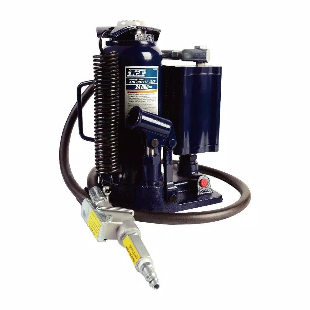 TCE 12-Ton Air Hydraulic Bottle Jack, 24,000 lb. Capacity, Heavy-Duty Steel