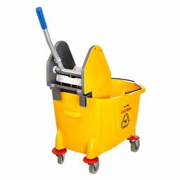 Alpine Industries 36 Qt. Mop Bucket with Down Press Wringer, Yellow thumbnail 7