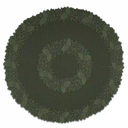 Heritage Lace Highland Pine 42 in. Aspen Green Floral Round Table Topper thumbnail 1