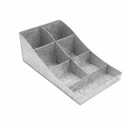 Mind Reader Silver 7-Compartment Metal Condiment and Beverage Supply Organizer Caddy thumbnail 1