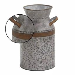 LITTON LANE 12 in. Farmhouse Rustic Galvanized Iron Milk Can with Hammered Finish thumbnail 3