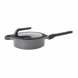 BergHOFF GEM Stay Cool 3.5 qt. Cast Aluminum Nonstick Saute Pan with Glass Lid, Gray thumbnail 1