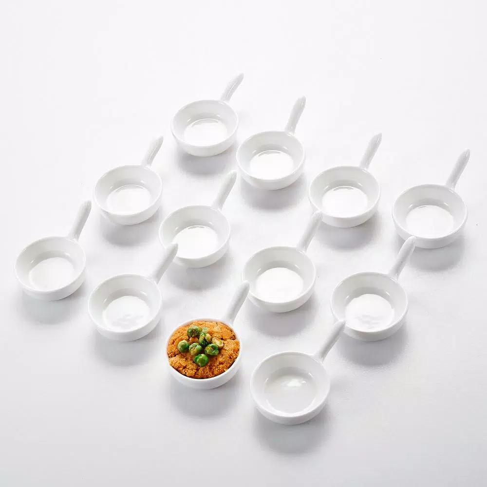 MALACASA 3.75 in. White Porcelain Ramekins Set of 12 - Versatile Ceramic Serving Dishes