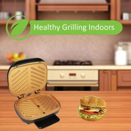 Brentwood Appliances 750W Indoor Electric Copper Grill and Panini Press, 2-Serving, Black thumbnail 6