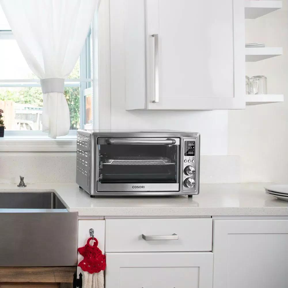 Cosori 30Qt Stainless Steel 12-in-1 Air Fryer Toaster Oven with Rotisserie and Extra Wire Rack