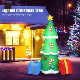 Costway 6 ft. Inflatable Christmas Tree with LED Lights and Gift Boxes, Outdoor Holiday Decor thumbnail 2