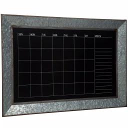 Pinnacle Rustic Galvanized Metal Framed Monthly Chalkboard Calendar Wall Mount Memo Board thumbnail 2