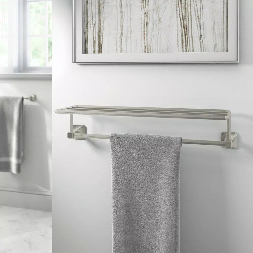 Franklin Brass Napier 24 in. W Metal Towel Train Rack, Satin Nickel