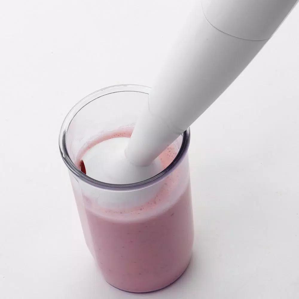 Betty Crocker 2-Speed White Immersion Blender with 600 ml Beaker and Stainless Steel Blade