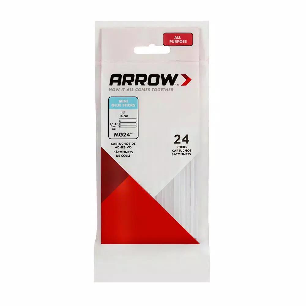 Arrow All-Purpose Clear Mini Hot Melt Glue Sticks, Dual Melt, 24-Pack