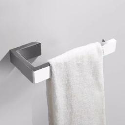 Boyel Living Stainless Steel 4-Piece Bathroom Accessories Set - Silver Wall Mounted Hardware Kit thumbnail 5