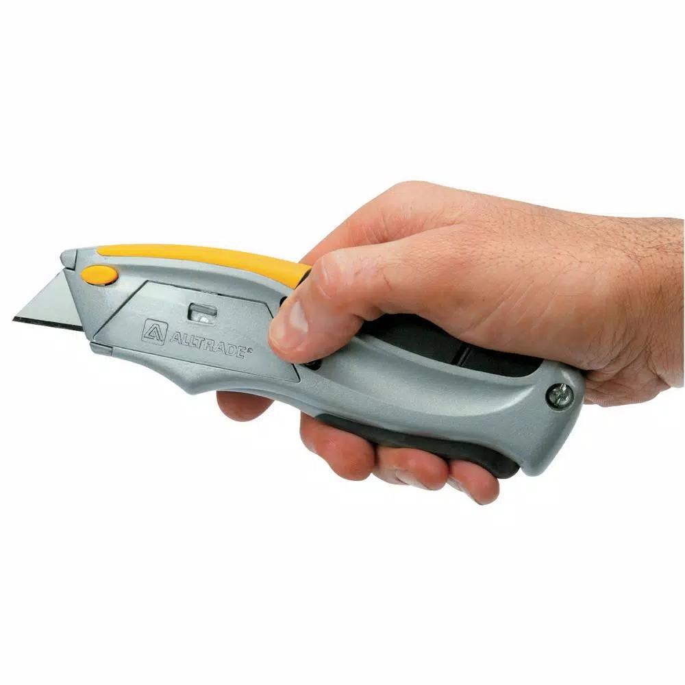 Alltrade Squeeze Auto-Loading Utility Knife with 6 Heavy Duty Blades