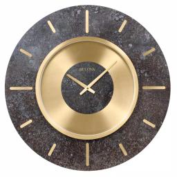 Bulova Chicago 23 in. Oversized Gallery Wall Clock with Brushed Brass Bezel and Granite Finish thumbnail 1