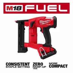 Milwaukee M18 FUEL 18-Gauge 1/4 in. Narrow Crown Cordless Stapler Kit with 2.0 Ah Battery and Charger thumbnail 2
