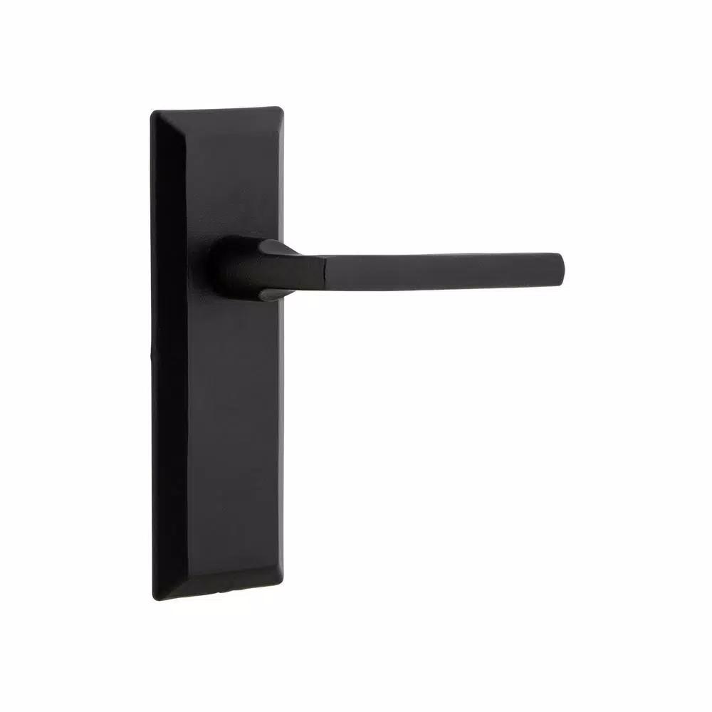 Unbranded Ageless Iron Dirk Lever Passage Door Handle with Long Plate in Black Iron