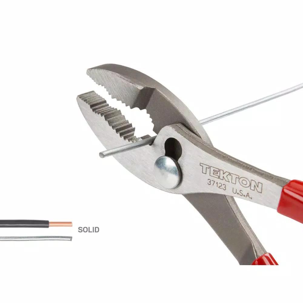 TEKTON 8 in. Slip Joint Pliers with Universal 3-Zone Jaws and Wire Cutter