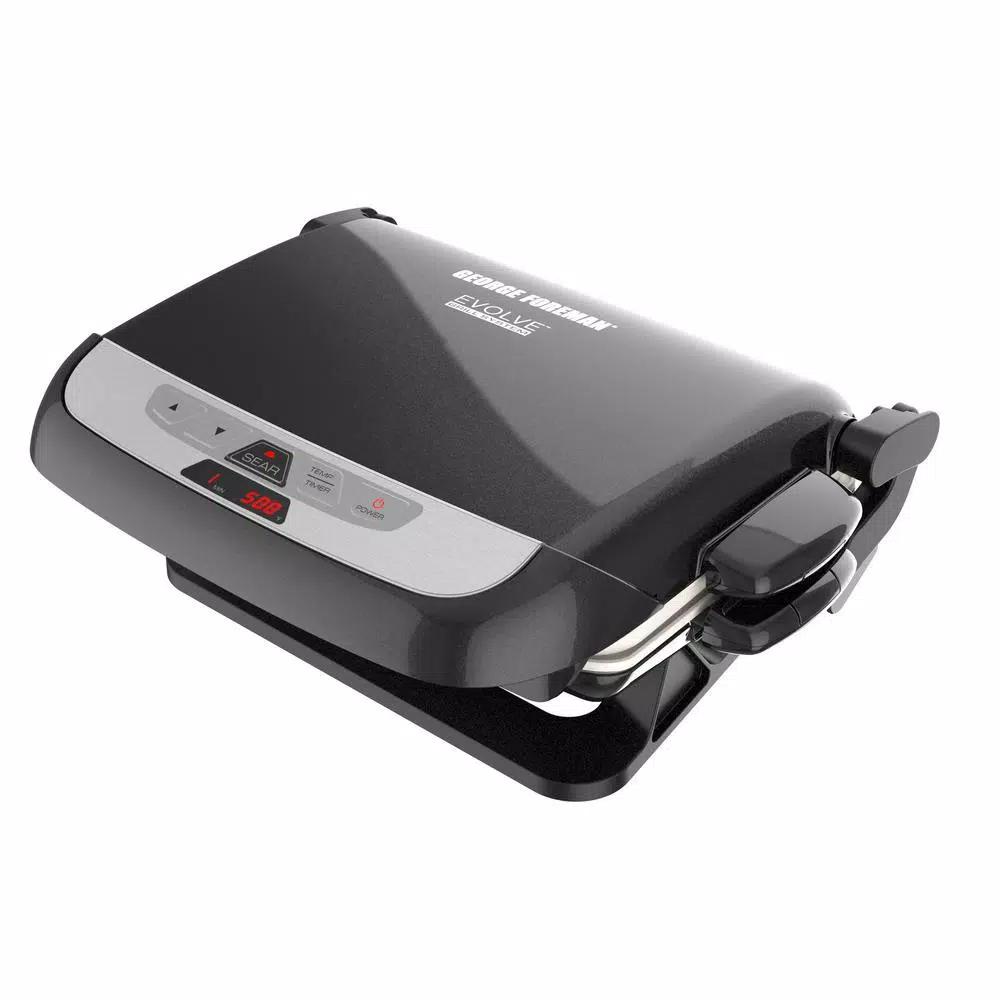 George Foreman Evolve Grill System with Removable Ceramic Grill and Waffle Plates, 1440W, Black