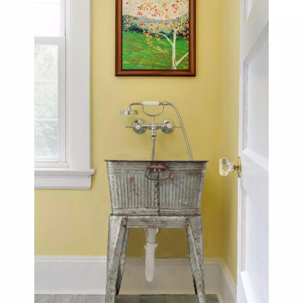 Benzara 32 in. Gray Galvanized Metal Multi-Functional Tub on Stand