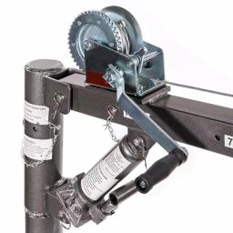 Stark 1100 lbs. Capacity Pickup Truck Hitch Mounted Crane with Hydraulic Lift and Hand Winch thumbnail 2