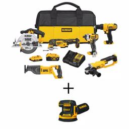 DEWALT 20V MAX Cordless 6-Tool Combo Kit with Brushless 5 in. Sander, (1) 4.0 Ah & (1) 2.0 Ah Battery thumbnail 1