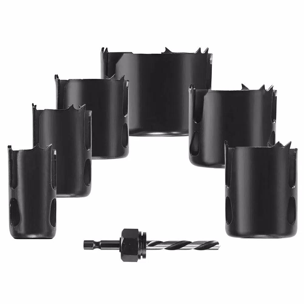 Avanti 7-Piece High Carbon Steel Hole Saw Set for Wood and Drywall