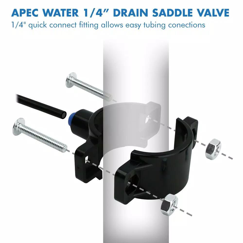 APEC Water Systems RO System Drain Saddle Clamp with 1/4 in. Quick-Connect Fitting