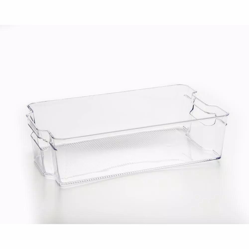 Cook Pro Large Plastic Refrigerator and Freezer Organizer Bin with Built-in Handles