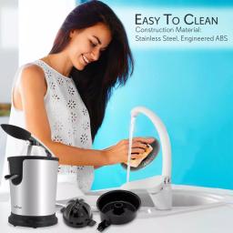 NutriChef Electric Citrus Juicer - Stainless Steel Manual Press Orange Squeezer thumbnail 6