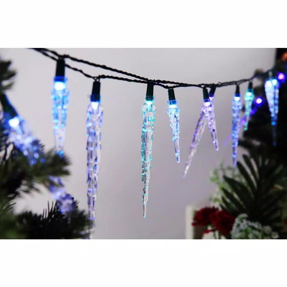 Novolink 25-Light Wi-Fi RGB Color-Changing LED Icicle String Lights, Works with Alexa & Google Home